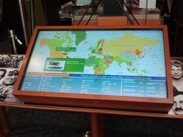 The Pioneers of Aviation touchscreen at the Smithsonian Air and Space Museum.