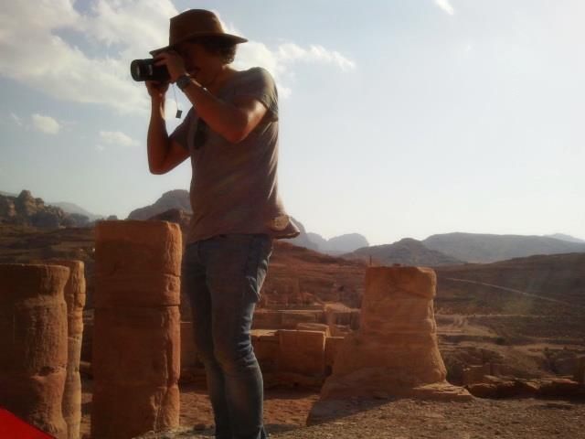 Vid Petrovic imaging the interior of the Temple of the Winged Lions at Petra. 