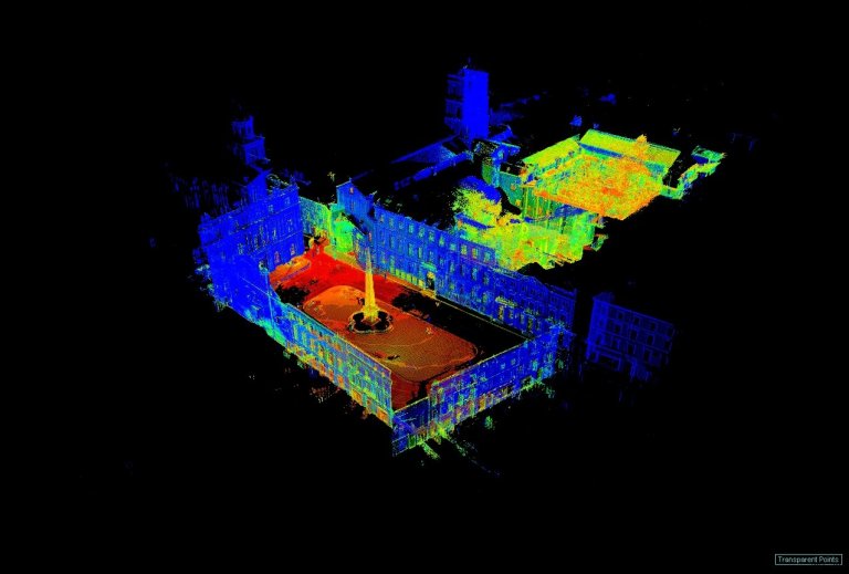 A screenshot of a naked composite point cloud of St. Trophime and its environs in the south of France. Courtesy of CyArk's Archive. 
