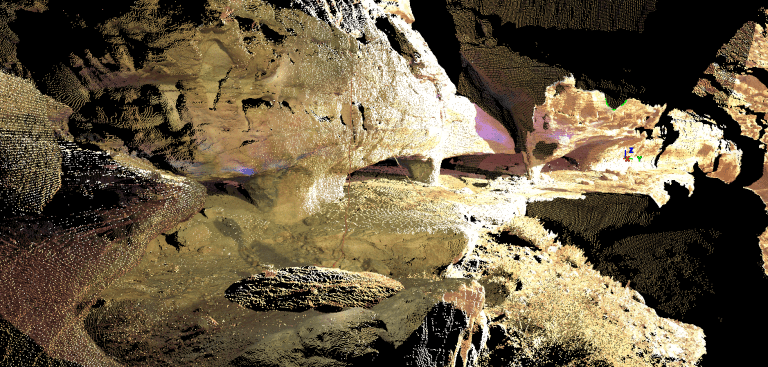 Screenshot of the point cloud of Umm Al-Amad's entrance.