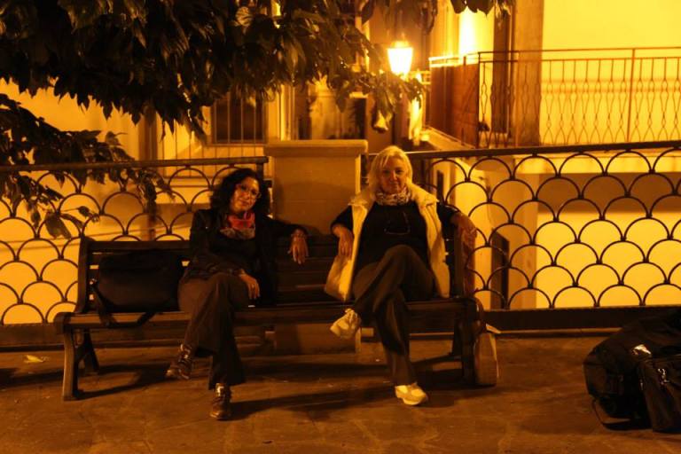 Professors X and X relaxing at the end of the final field day in Rocca Imperiale. 