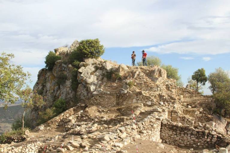 Vid Petrovic and Mike Hess imaging atop Murgie di Santa Caterina. 